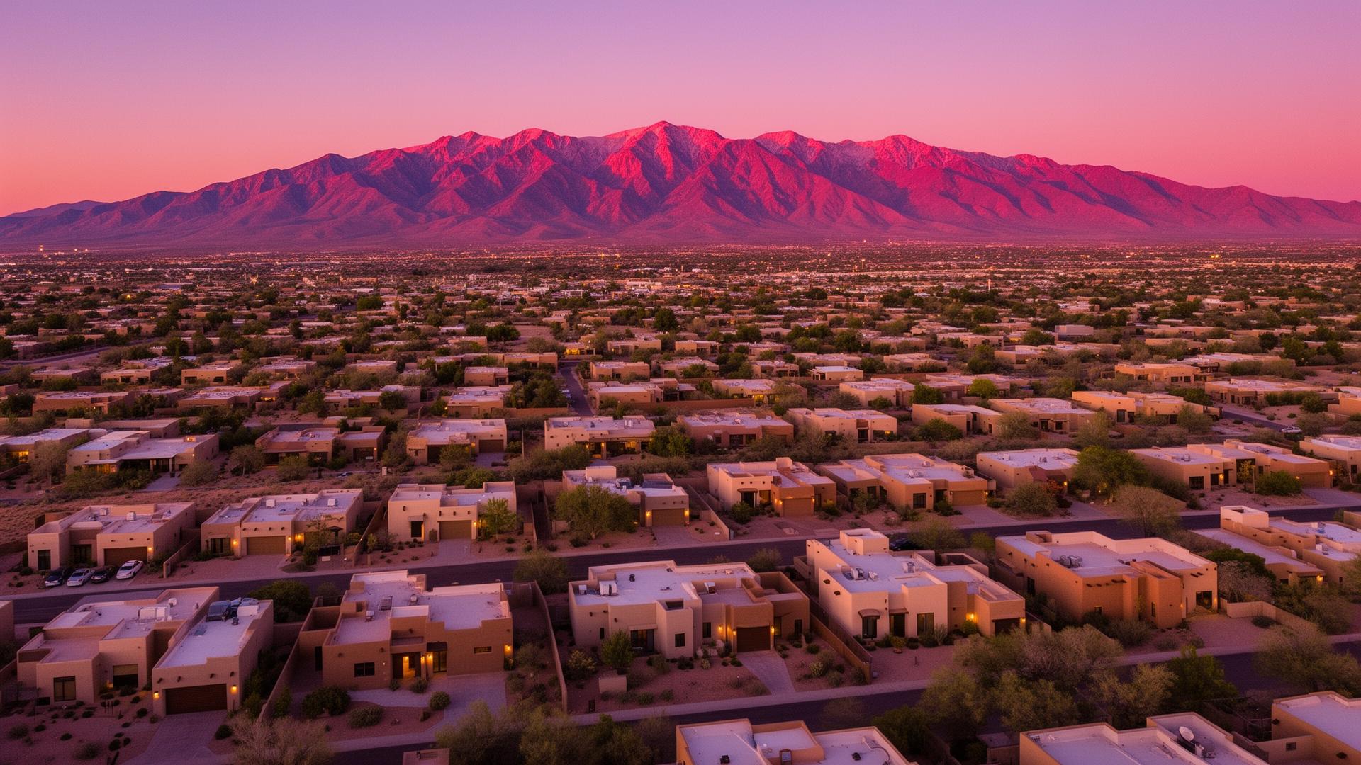 Albuquerque mountains at dusk